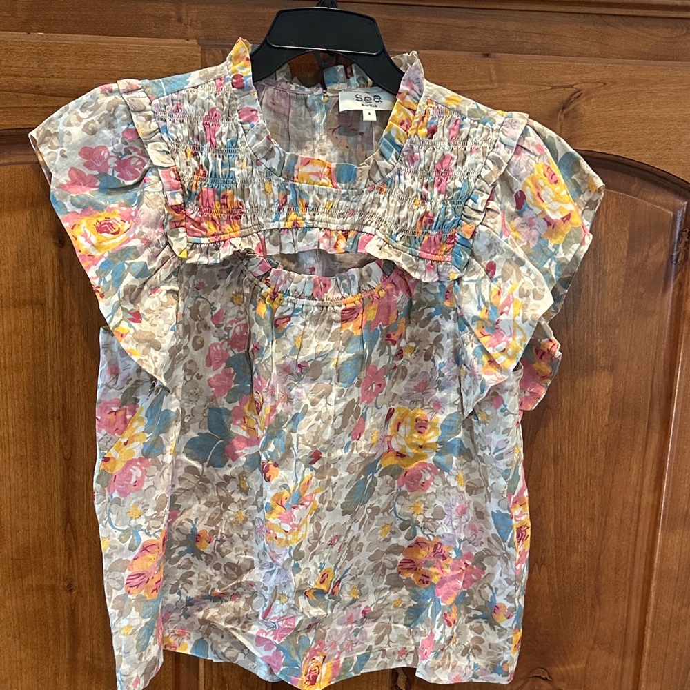 Sea New York Floral Multi-Color Lightweight Blouse